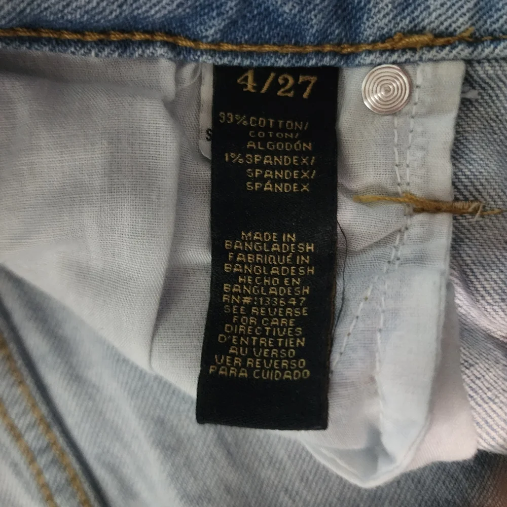 Rachel Roy Women Light Wash Distressed Straight Leg Jeans Size 4/27 Denim